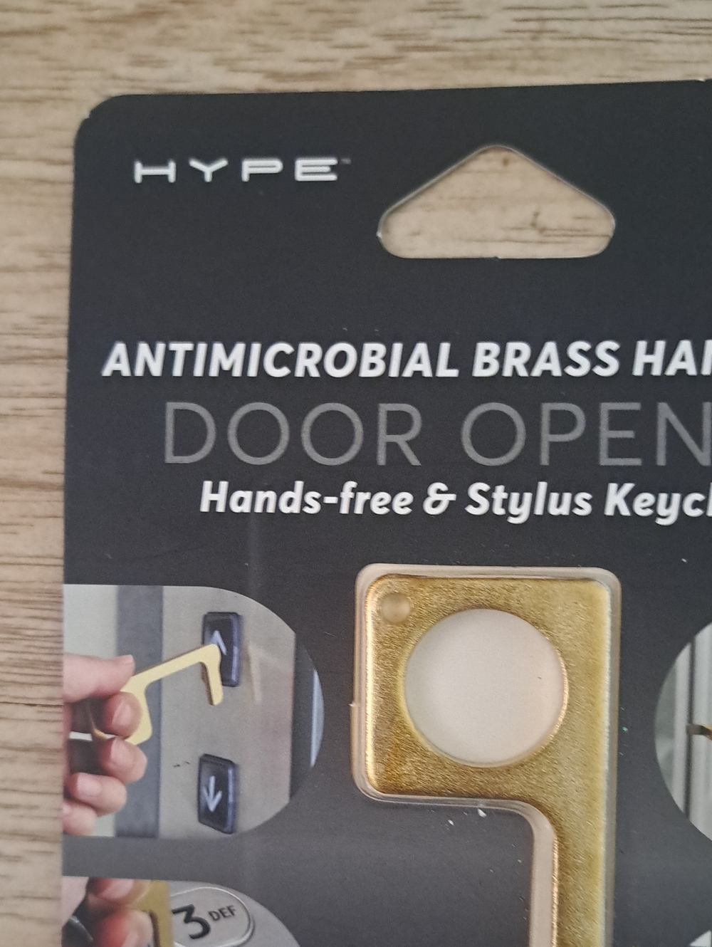 Hype 3Pack Gold  Antimicrobial Brass Door Opener Keychain (3-Pack) - Picture 2 of 6